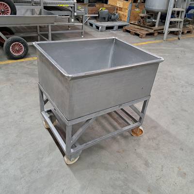 Stainless bin with trolley